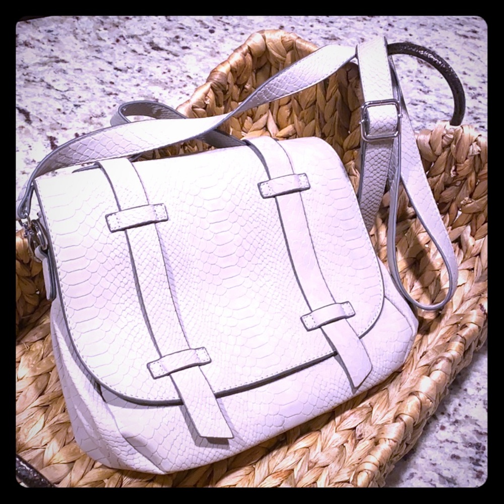 JustFab Light Grey Snake Print Purse